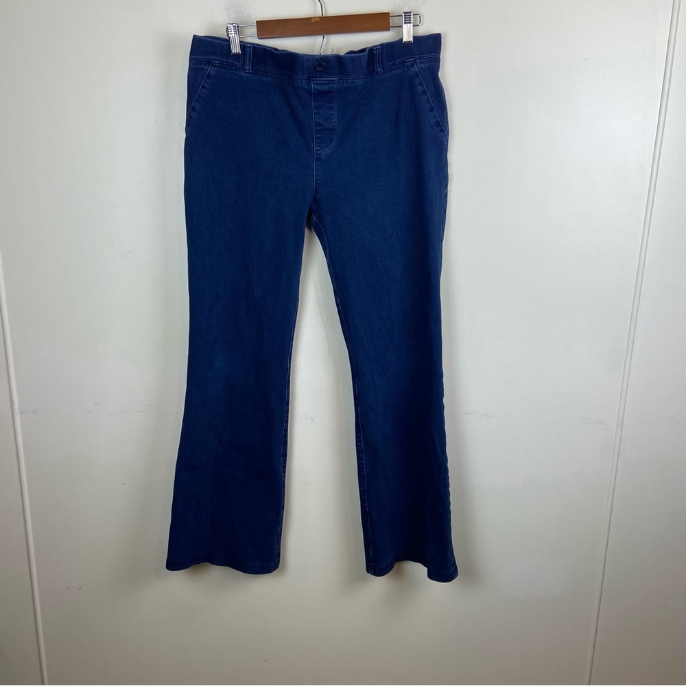 BETABRAND Yoga‎ Denim Blue Jeans Boot Cut Flare Pants XXL Dark Wash Stretch